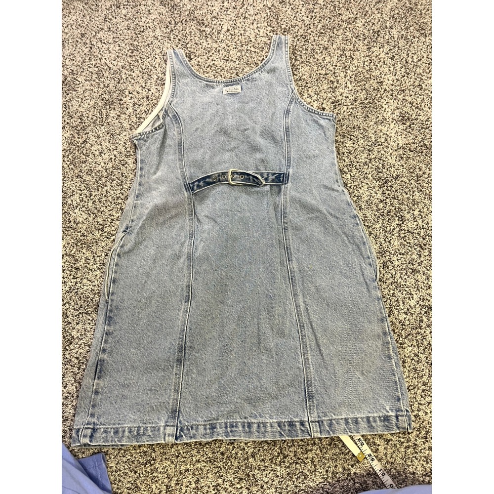 Levi's Two Horse Brand Denim Dress Womens L Button Front Western Mini Blue - Picture 9 of 12
